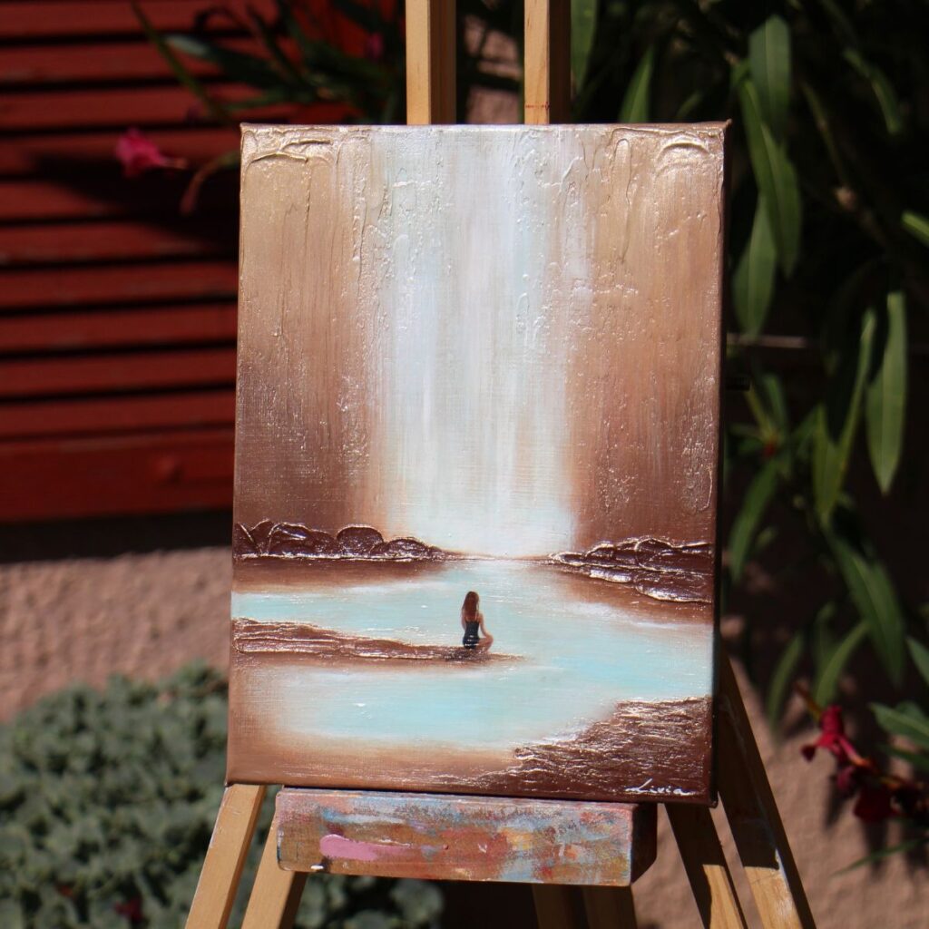 Akrilfestmény absztrakt-A világ zaján túl