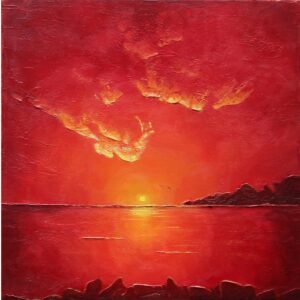 Akrilfestmény naplemente-A legmelegebb búcsú