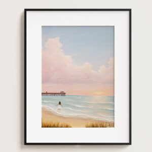 Akrilfestmény nyomat tájkép fekete kerettel-Engedd el a félelmet