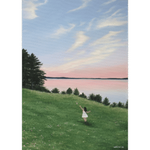 Akrilfestmény tájkép-Gyermeki szemmel