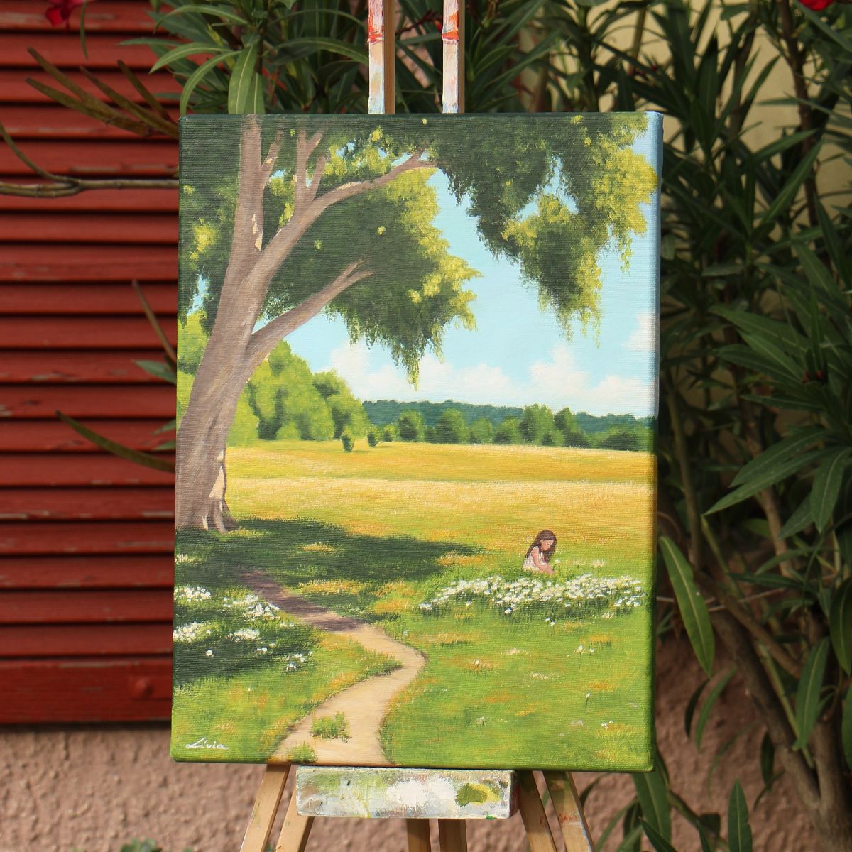 Akrilfestmény tájkép-Mint egy gyermekhez