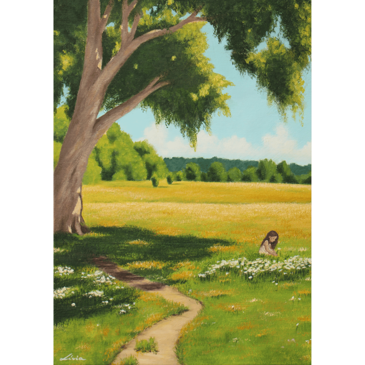 Akrilfestmény tájkép-Mint egy gyermekhez