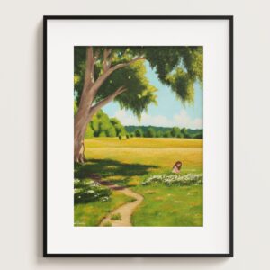Akrilfestmény tájkép nyomat fekete kerettel-Mint egy gyermekhez