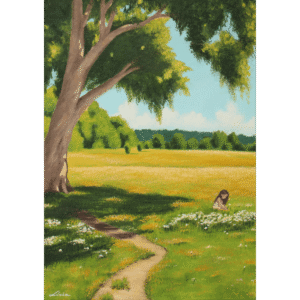 Acrylic painting landscape - As to a child