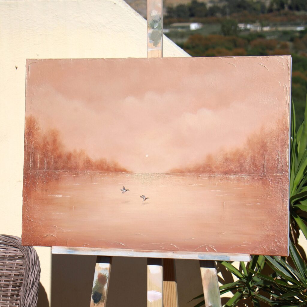 Akrilfestmény vizes tájkép - Megérkezés