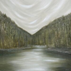 Acrylic landscape painting - Slovakian waters