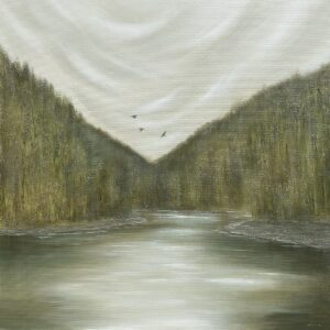 Acrylic landscape painting - Slovakian waters