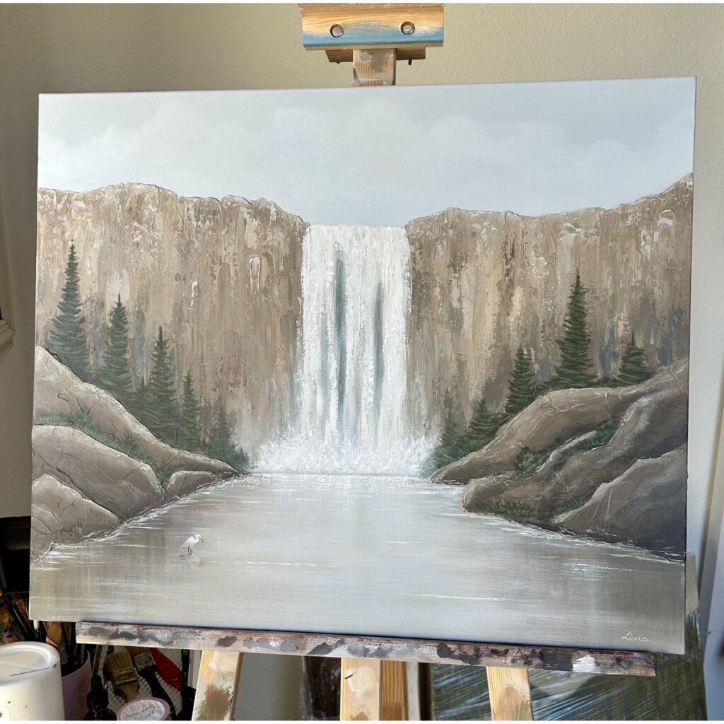 Acrylic landscape painting - Where peace resides