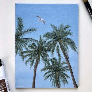 Acrylic painting - Under the palm trees II.